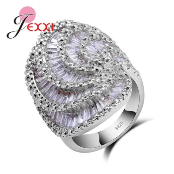 Charm Flower Design 925 Стерлинговое серебро Модные кольца для женщин / девочек Оптовая цена Полностью блестящие CZ Белые цирконовые кольца