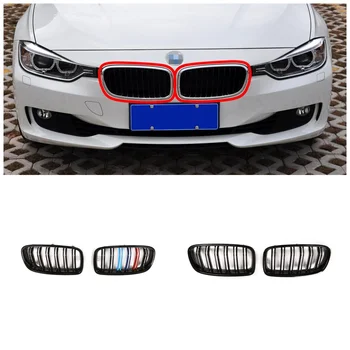 Автомобильные аксессуары ABS Черный или трехцветная передняя решетка радиатора Декоративный чехол для BMW 3 серии F30 F35 2013-2019 Стайлинг автомобиля