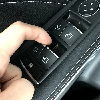 Для Mercedes Benz ML GL W166 X166 C W204 E W212 GLK X204 Class Наклейки на кнопку подъема двери ABS Хром Аксессуары