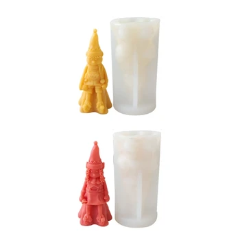 3D Elf Силиконовая форма Пластырь Ароматизированная свеча Смола Плесень Ароматерапия Свеча Эпоксидное литье Форма Рождество Дропшиппинг