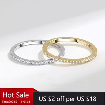 925 Серебряное кольцо AAA Zircon для женщин Тонкий, универсальный и роскошный с полным камнем Дизайн хвостового кольца Ювелирные изделия