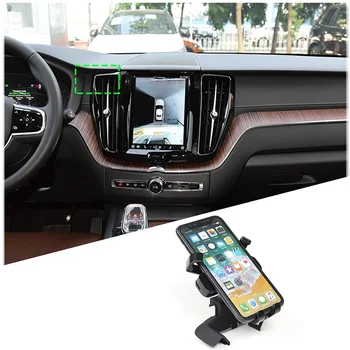 ABS Black Автомобильный держатель для мобильного телефона для Volvo XC60 XC 60 2018-2023 Кронштейн для смартфона GPS-подставка Вращающийся аксессуар для поддержки