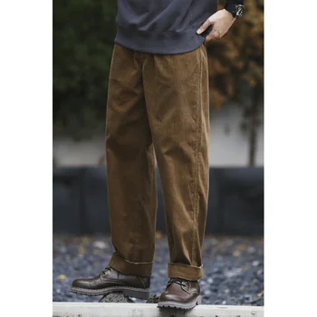 Вельвет Мужские свободные прямые брюки с широкими штанинами Хлопок Повседневные брюки На открытом воздухе Пешие прогулки Кемпинг Путешествия Грузовая одежда