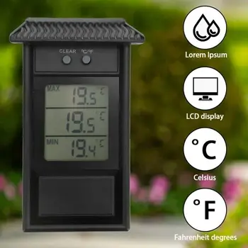  Садовый водонепроницаемый термометр Max Min Открытый оконный холодильник Измеритель температуры теплицы Крючок Отверстие -20 ~ 50C Переключатель C/F