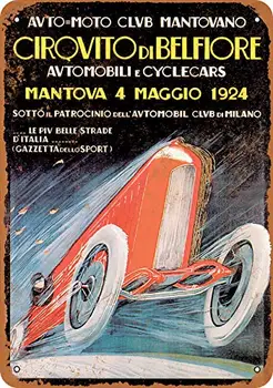 Металлический знак - Итальянская автомобильная гонка 1920 года - винтажный вид Настенный декор для кафе бар паб дом пиво украшение ремесла