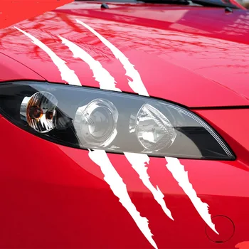  40 см * 12 см Monster Scratch Stripe Claw Marks Светоотражающая автомобильная наклейка Авто Авто Фара Украшение Виниловая наклейка Автомобильные наклейки