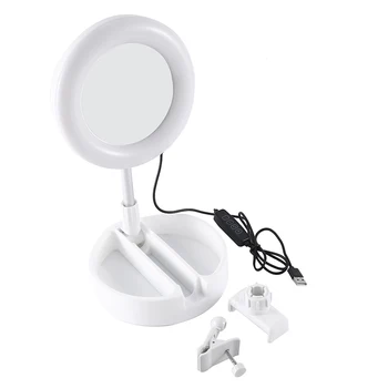 Заполняющий свет для мобильного профессионального кольца для лампы для телефона Кронштейн для веб-трансляции с косметическим зеркалом Держатель телефона