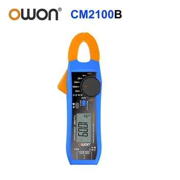 OWON CM2100B Интеллектуальный токоизмерительные клещи переменного/постоянного тока 100 А 600 В 20000 Истинное среднеквадратичное значение BLE Автоматическое измерение сопротивления NCV Измерение частоты